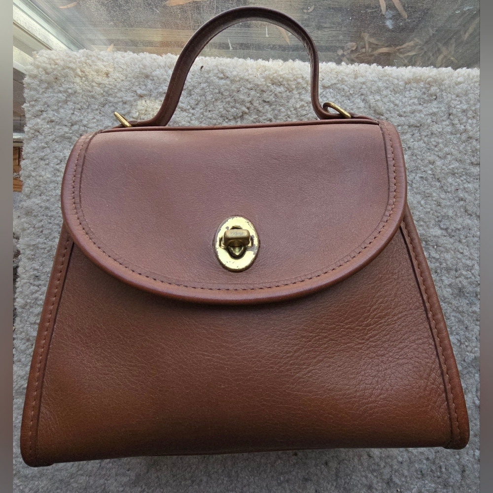 Vintage COACH Regina Bag #9983 British Tan Leather 90s Satchel
